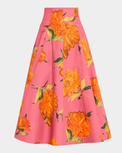 Lela Rose Parker Floral Midi Circle Skirt
