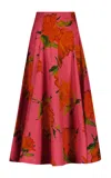 Lela Rose Parker Floral-print Cotton Maxi Skirt