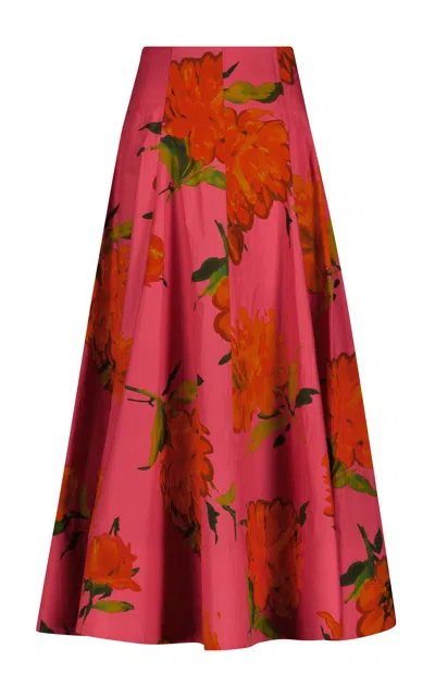 Lela Rose Parker Floral-print Cotton Maxi Skirt