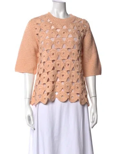Pre-owned Lela Rose Patterned Crew Neck Sweater W/ Tags In Pink