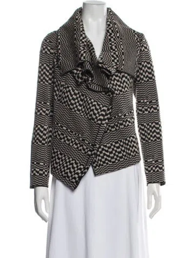 Pre-owned Lela Rose Patterned Jacket In Black