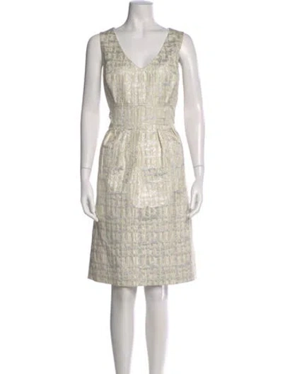 Pre-owned Lela Rose Patterned Knee-length Dress