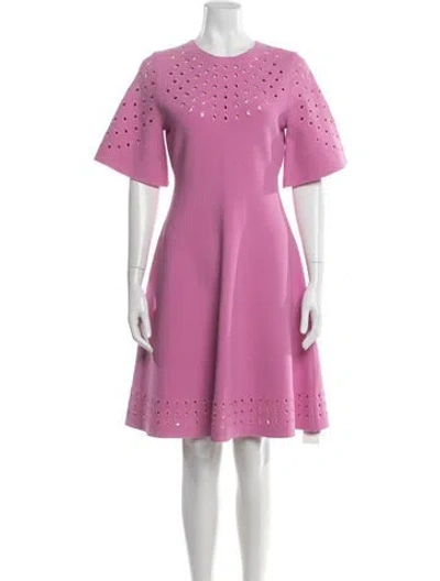 Pre-owned Lela Rose Patterned Knee-length Dress In Pink