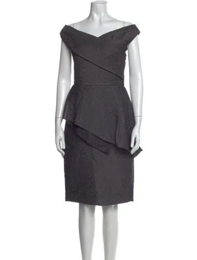 Pre-owned Lela Rose Patterned Knee-length Dress W/ Tags