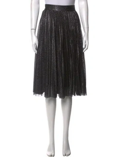 Pre-owned Lela Rose Patterned Midi Length Skirt In Black/metallic