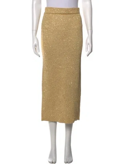 Pre-owned Lela Rose Patterned Midi Length Skirt W/ Tags In Neutrals
