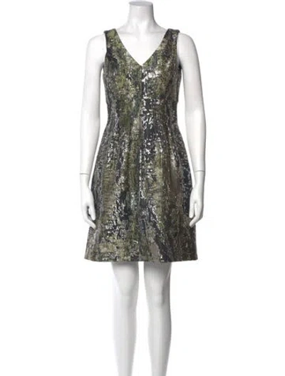 Pre-owned Lela Rose Patterned Mini Dress