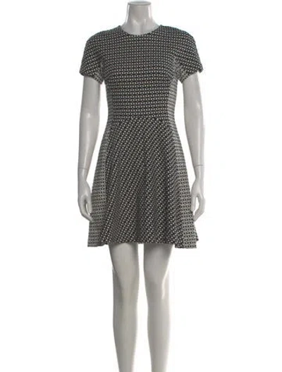 Pre-owned Lela Rose Patterned Mini Dress In Neutral