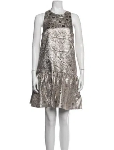 Pre-owned Lela Rose Patterned Mini Dress W/ Tags In Neutral