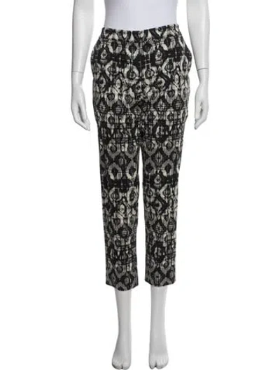 Pre-owned Lela Rose Patterned Straight Leg Pants In Multi