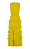 Lela Rose Piper Crocheted Cotton-blend Knit Maxi Dress In Yellow