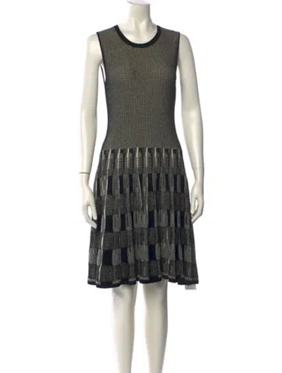 Pre-owned Lela Rose Plaid Print Knee-length Dress