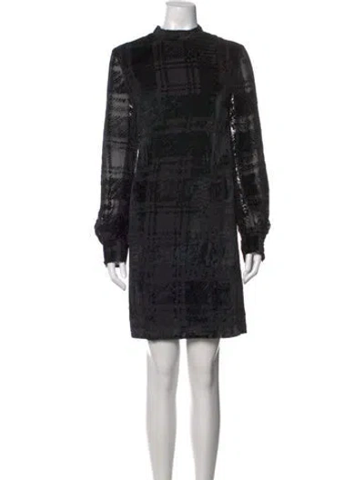 Pre-owned Lela Rose Plaid Print Mini Dress W/ Tags In Black