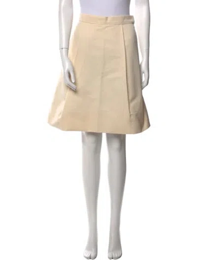 Pre-owned Lela Rose Pleated Accents Knee-length Skirt In Neutral