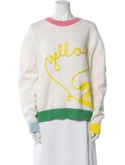 Pre-owned Lela Rose Printed Crew Neck Sweater In Multi