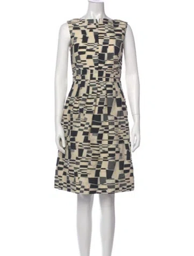 Pre-owned Lela Rose Printed Knee-length Dress