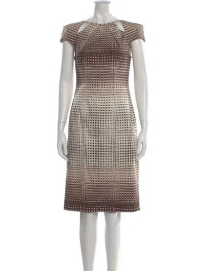 Pre-owned Lela Rose Printed Knee-length Dress