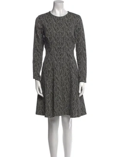 Pre-owned Lela Rose Printed Knee-length Dress In Black