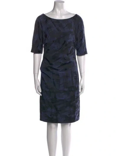 Pre-owned Lela Rose Printed Knee-length Dress In Multi