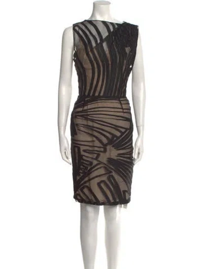 Pre-owned Lela Rose Printed Knee-length Dress In Multi
