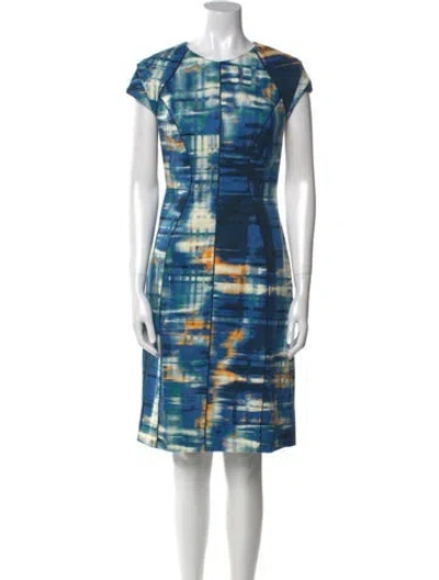 Pre-owned Lela Rose Printed Knee-length Dress In Multi