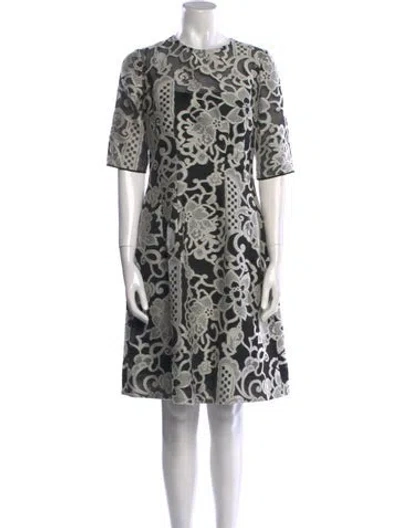 Pre-owned Lela Rose Printed Knee-length Dress In Multi