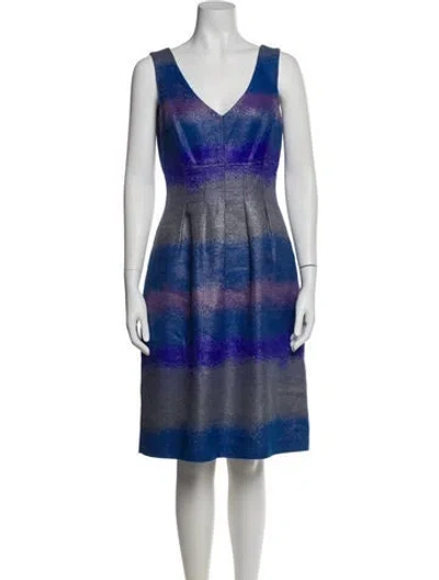 Pre-owned Lela Rose Printed Knee-length Dress In Multi