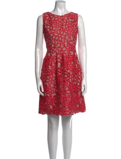 Pre-owned Lela Rose Printed Knee-length Dress In Multi