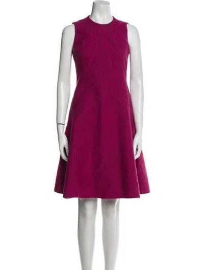 Pre-owned Lela Rose Printed Knee-length Dress In Pink