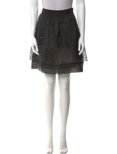 Pre-owned Lela Rose Printed Knee-length Skirt In Black