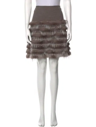 Pre-owned Lela Rose Printed Knee-length Skirt In Multi