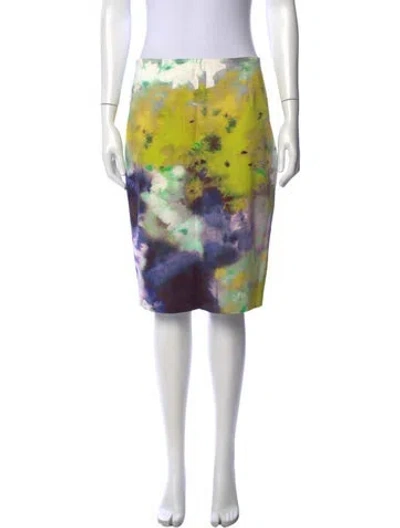 Pre-owned Lela Rose Printed Knee-length Skirt In Multi