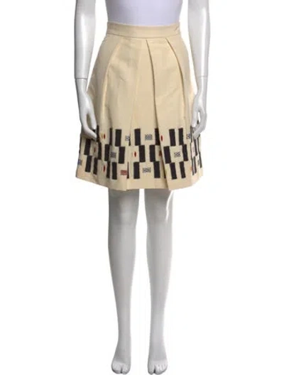 Pre-owned Lela Rose Printed Knee-length Skirt In Neutral