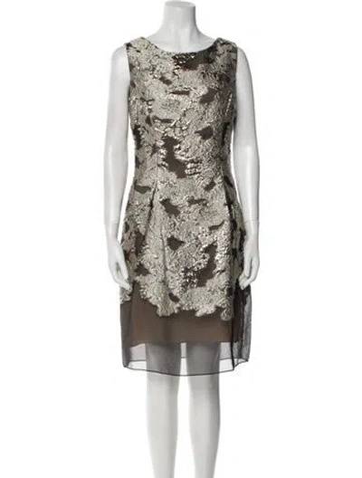 Pre-owned Lela Rose Printed Mini Dress
