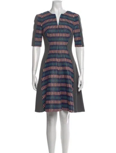 Pre-owned Lela Rose Printed Mini Dress