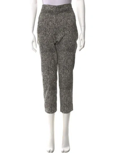 Pre-owned Lela Rose Printed Straight Leg Pants In Black