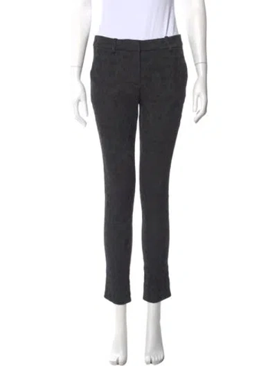 Pre-owned Lela Rose Printed Straight Leg Pants In Gray