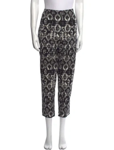 Pre-owned Lela Rose Printed Straight Leg Pants In Multi