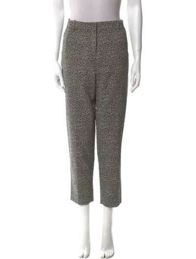 Pre-owned Lela Rose Printed Straight Leg Pants In Neutral