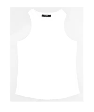 Lela Rose Ribbed Cotton Tank Top In White