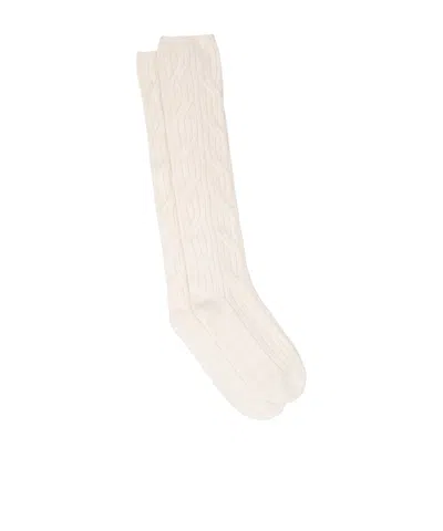 Lela Rose Ribbed Socks In White