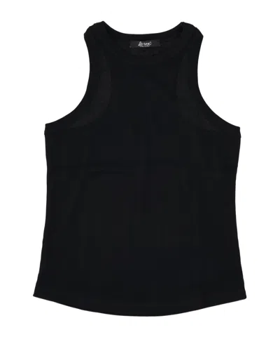 Lela Rose Ribbed Tank Top In Black