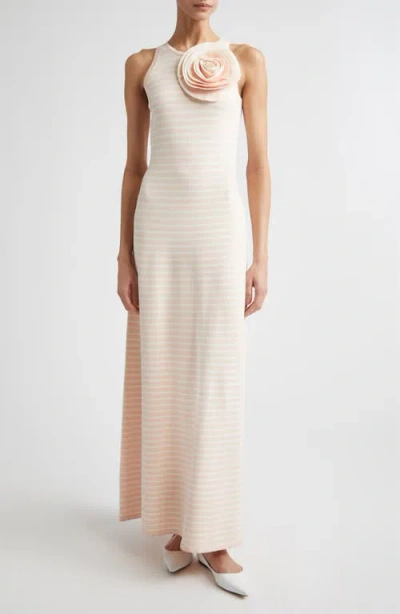 Lela Rose Rose Detail Sleeveless Sweater Dress In Pink