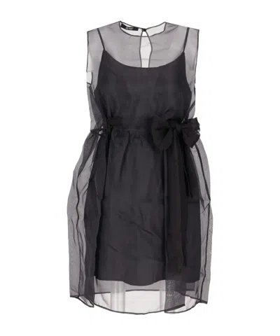 Lela Rose Round Neck Dress In Black