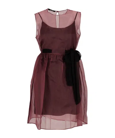 Lela Rose Round Neck Dress In Purple