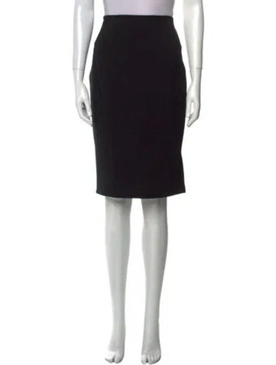 Pre-owned Lela Rose Ruffle Embellishment Knee-length Skirt In Black