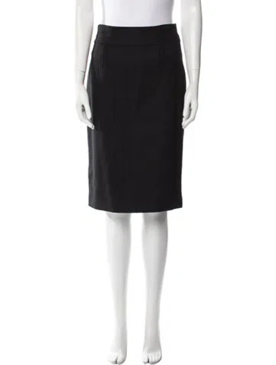 Pre-owned Lela Rose Ruffle Embellishment Knee-length Skirt In Black