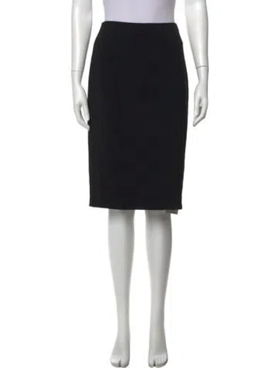 Pre-owned Lela Rose Ruffle Embellishment Knee-length Skirt In Black