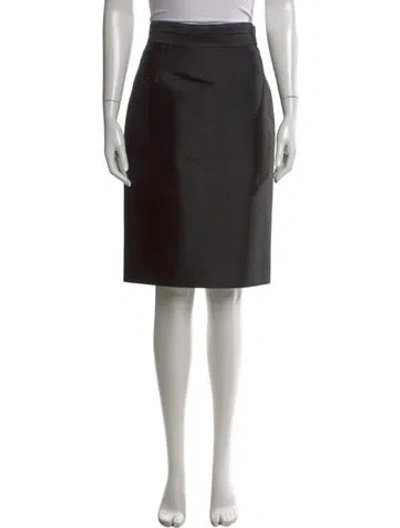 Pre-owned Lela Rose Ruffle Embellishment Knee-length Skirt In Black