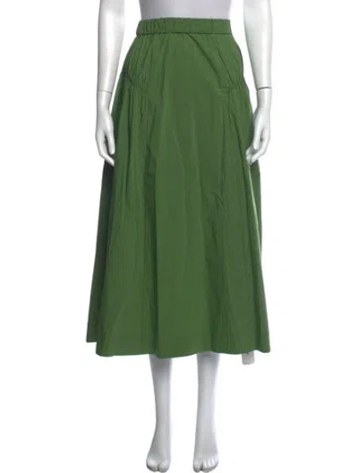 Pre-owned Lela Rose Ruffle Embellishment Midi Length Skirt W/ Tags In Green